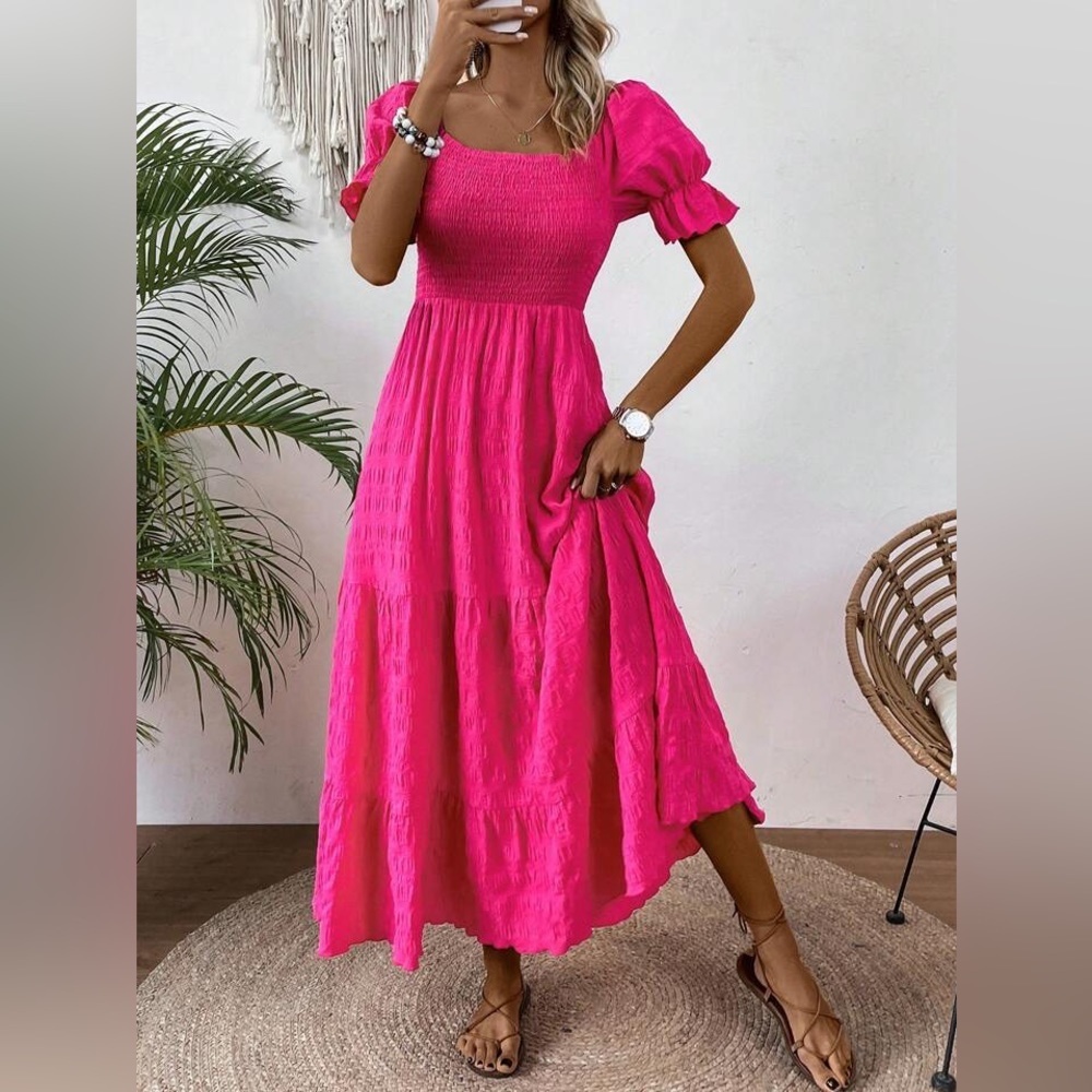 Raffle Long dress pink spring summer fashion style - Picture 6 of 6